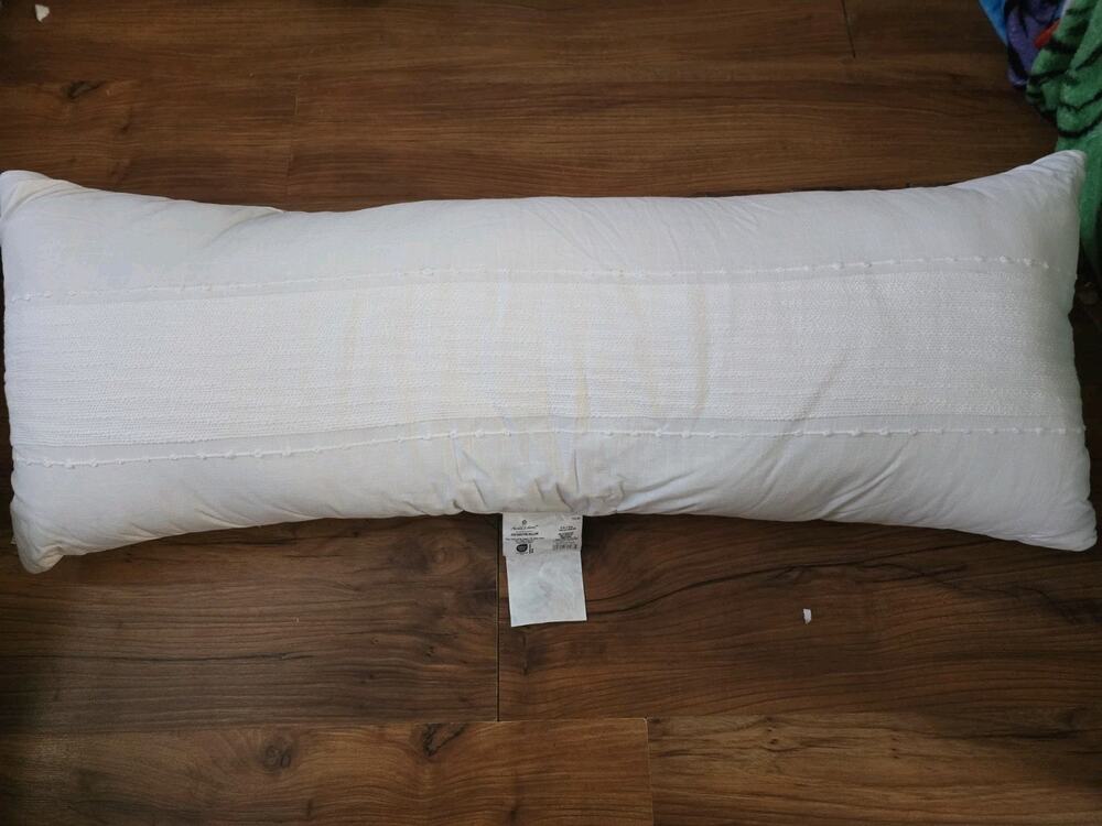 Hearth & Hand Magnolia Gauze Stitch Pin Dot Lumbar Pillow Sour Cream S33